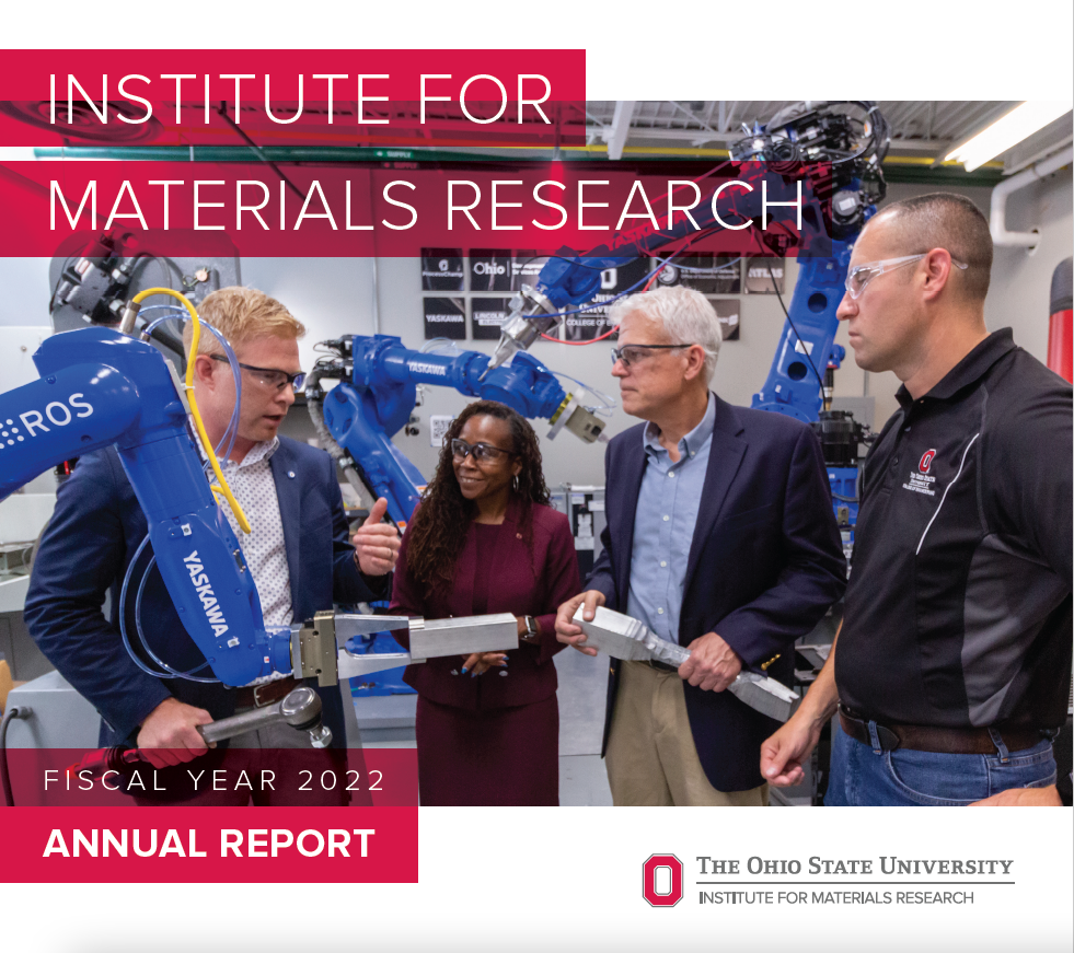 Cover of IMR FY22 Annual Report showing members of HAMMER research team and College of Engineering dean Ayanna Howard.