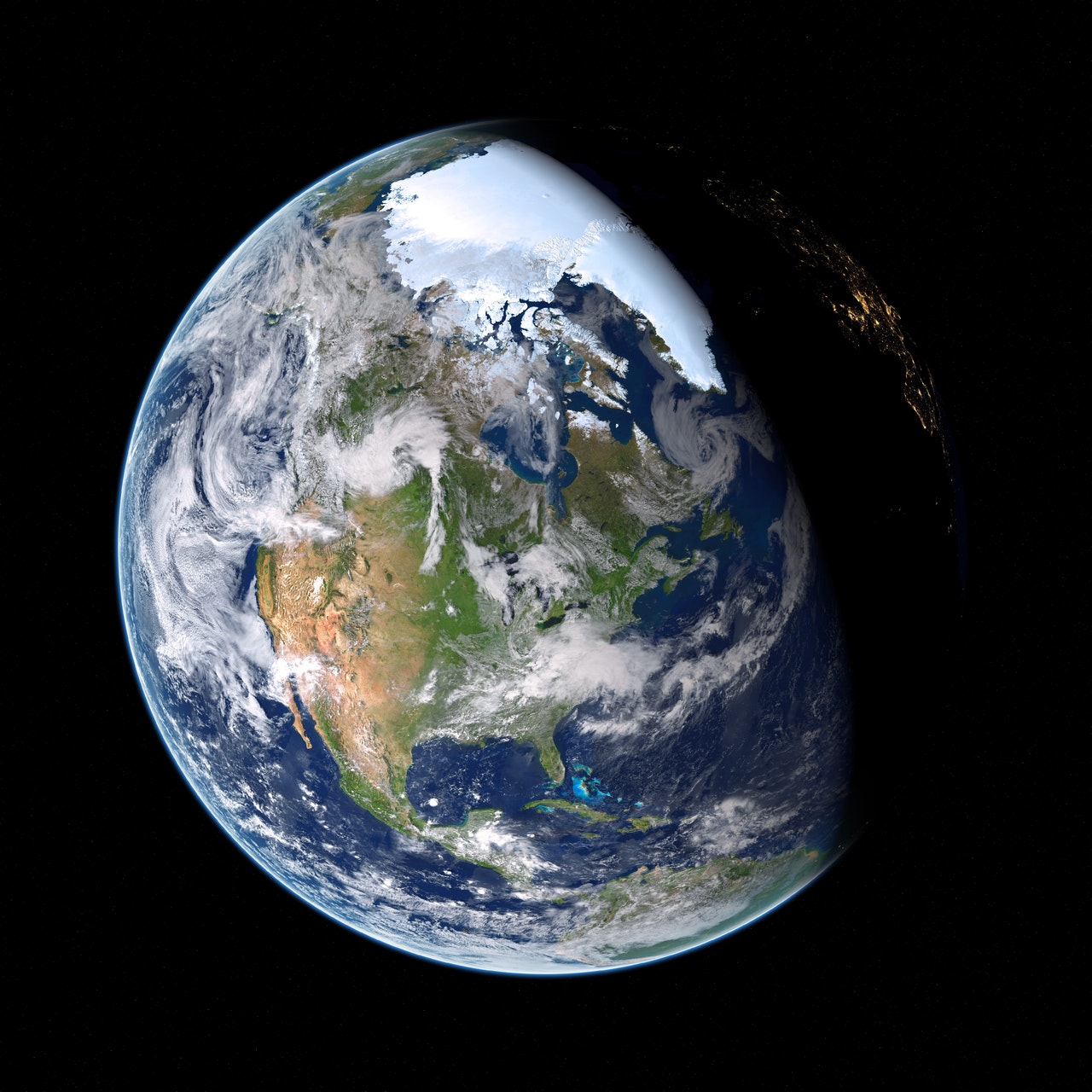 Earth pictured from outer space.