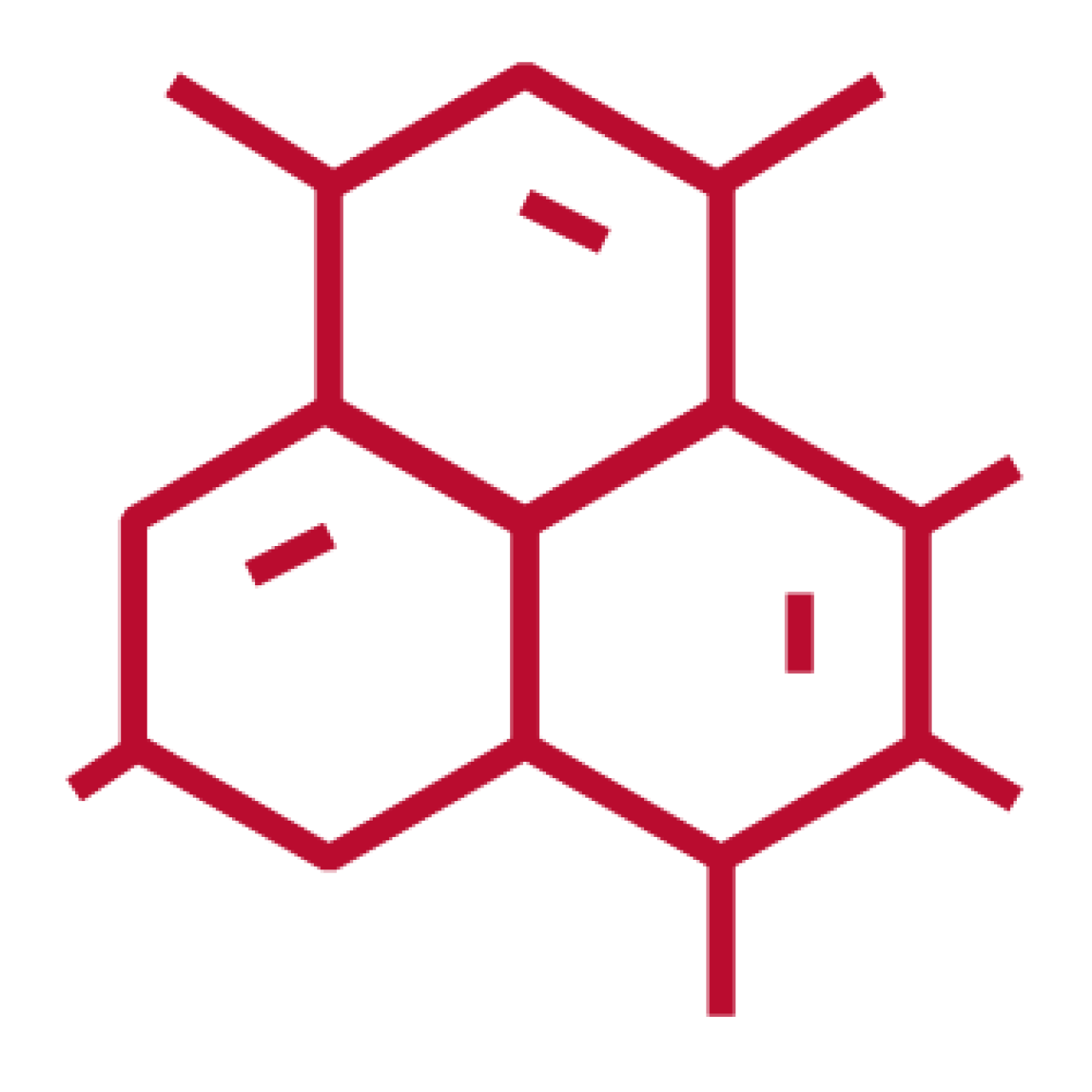 Red line icon of cells in microscope