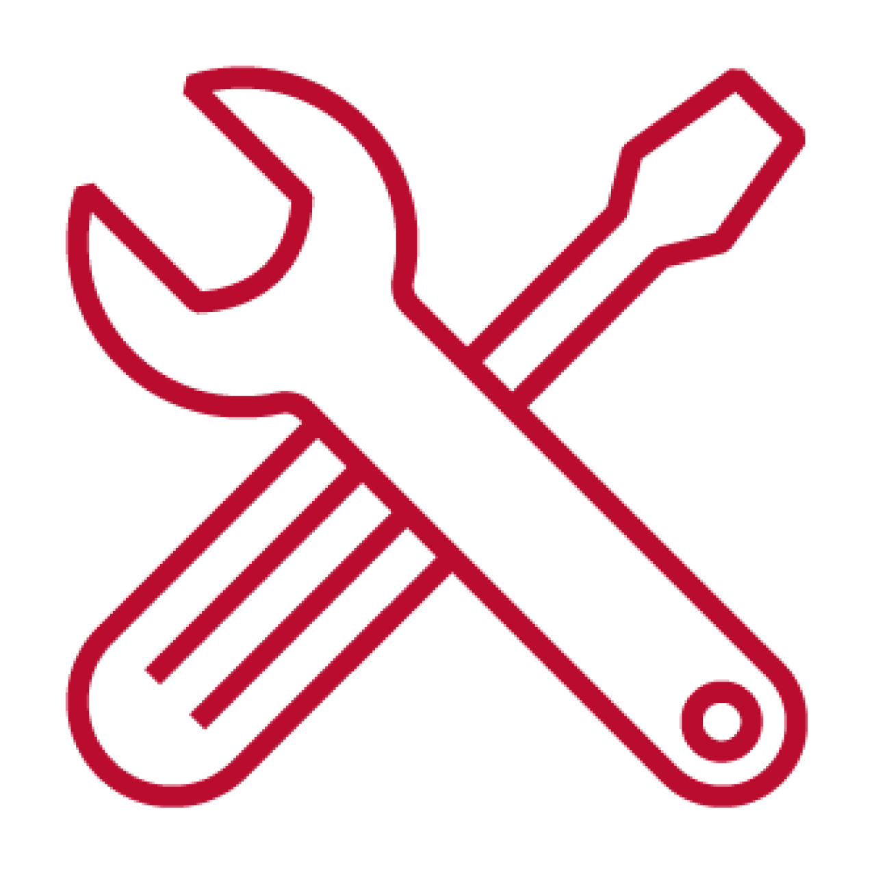 Red line icons of tools