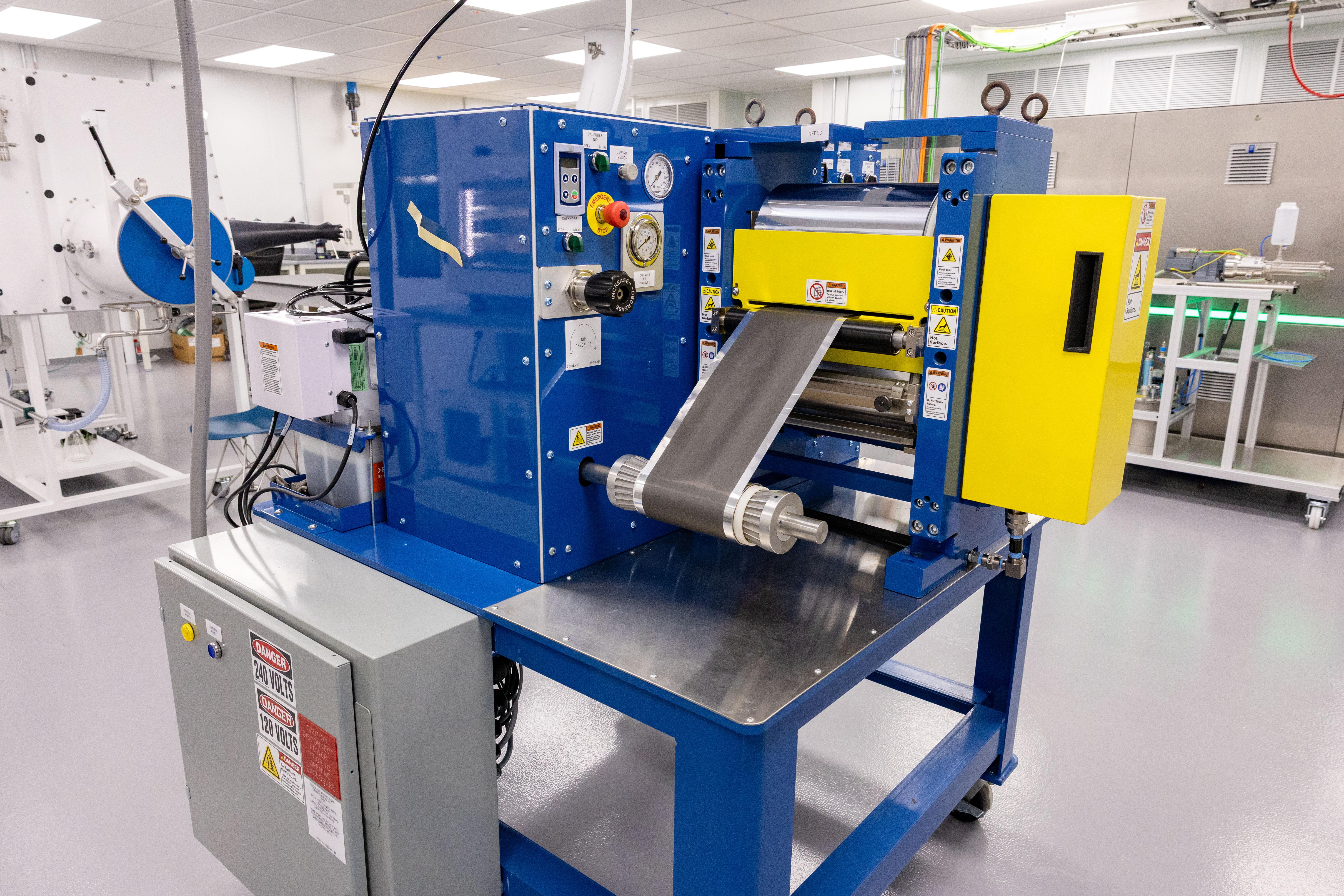 Clendering machine at Ohio State's Battery Center.