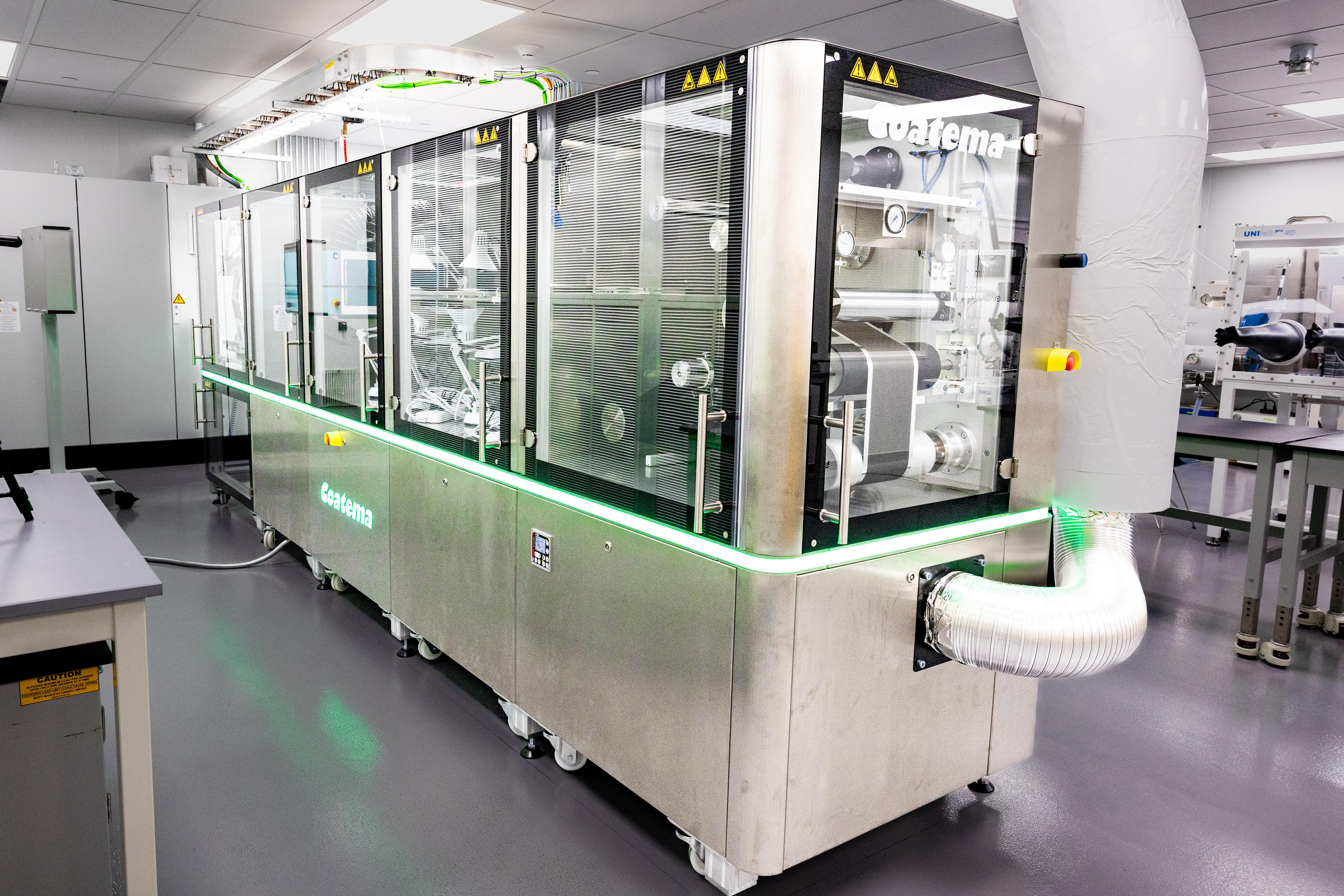 Coating machine in the super dry room at the Battery Center.