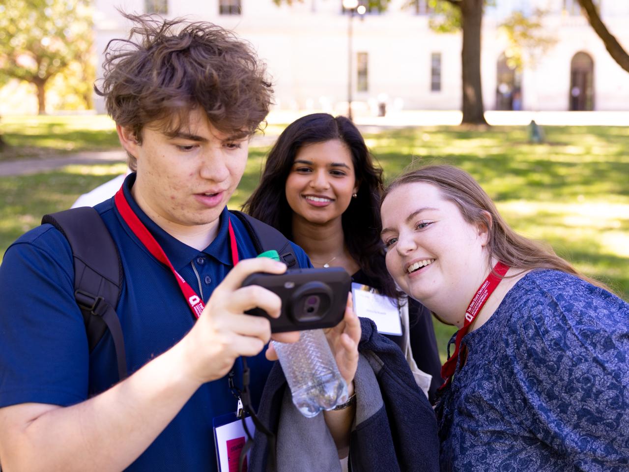 Student capturing IR images for a competition at the MIST event.