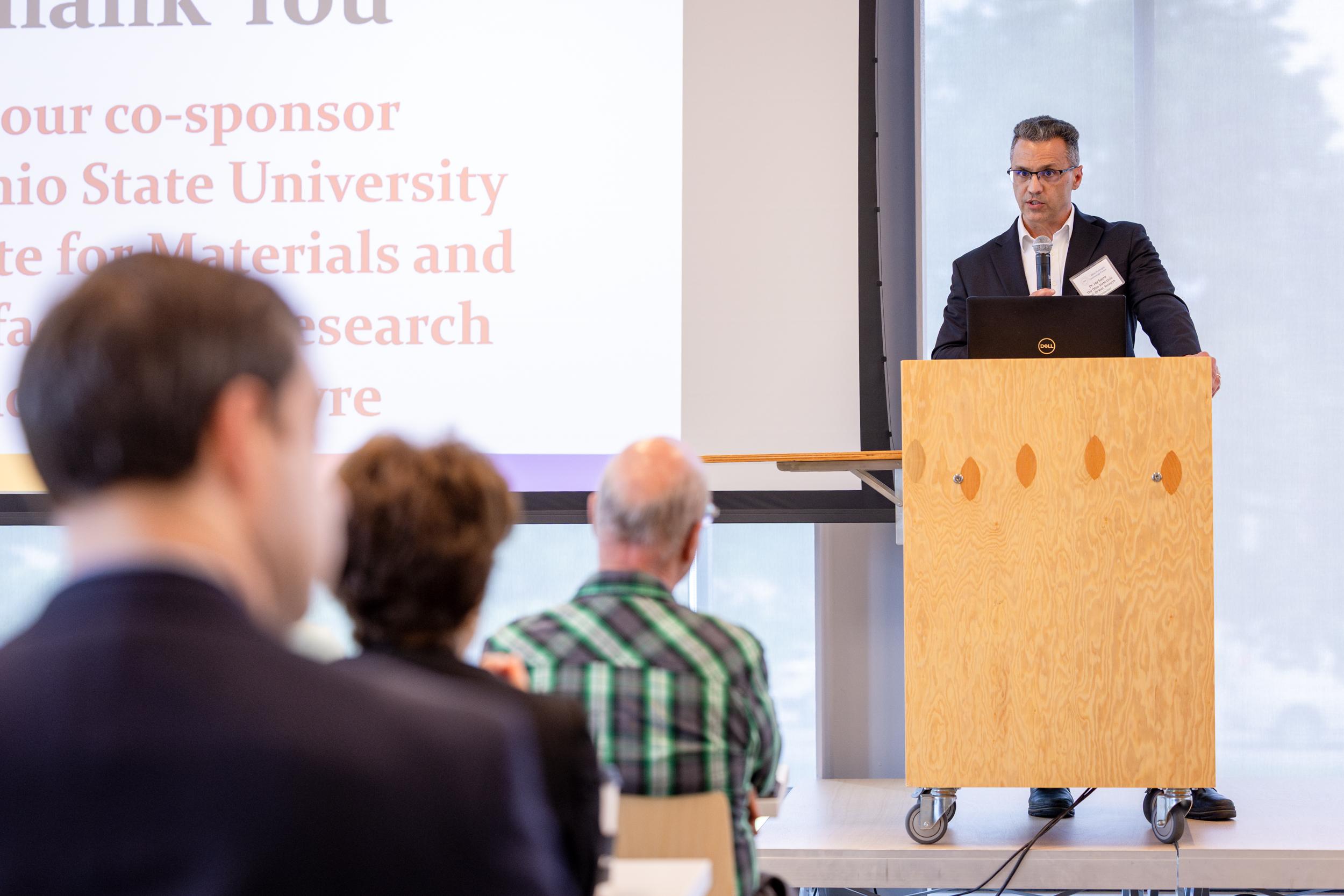 IMR Director of Innovation Jay Sayre speaks at the Ohio Hydrogen Technology Forum.