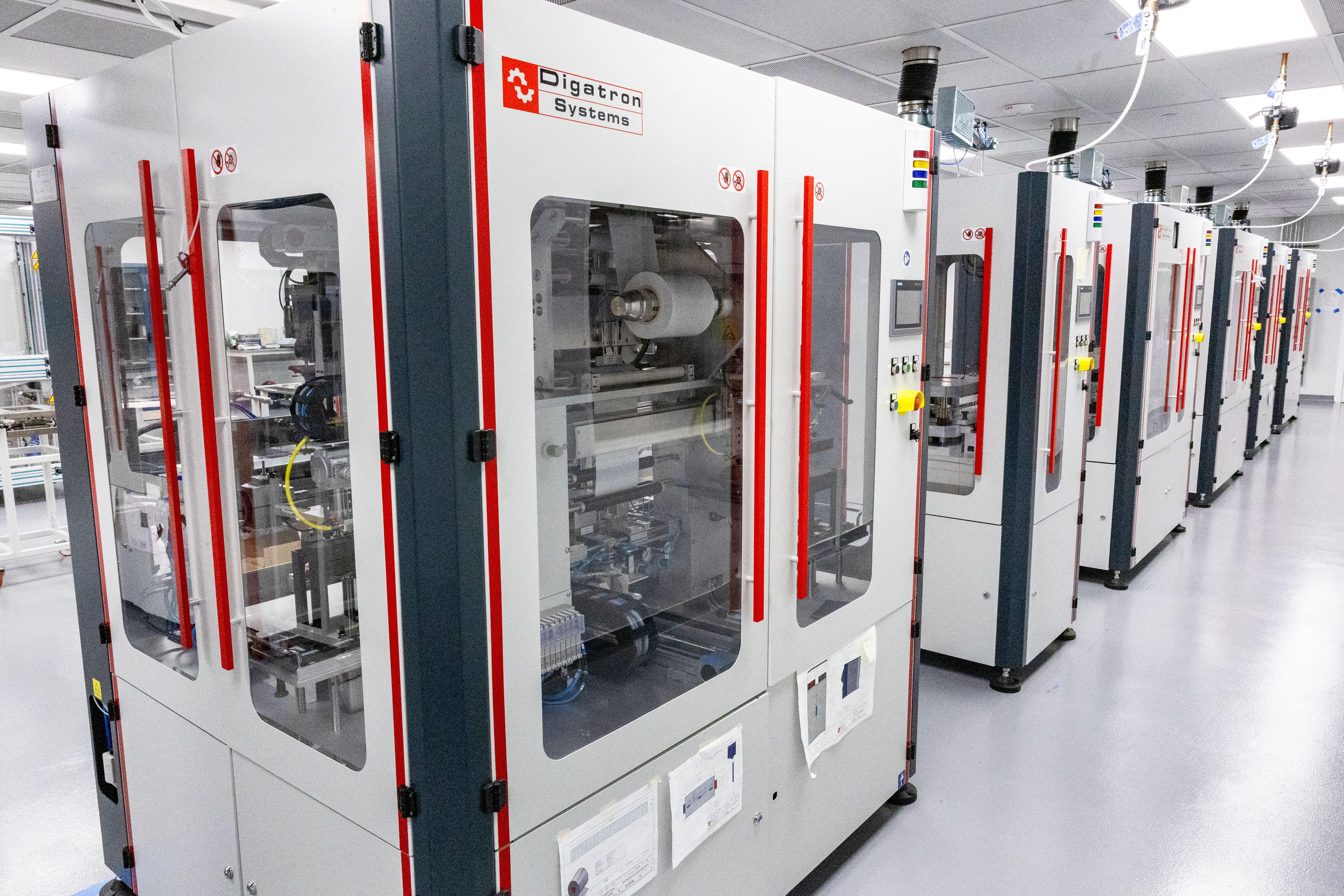 An assembly line in the Battery Center.