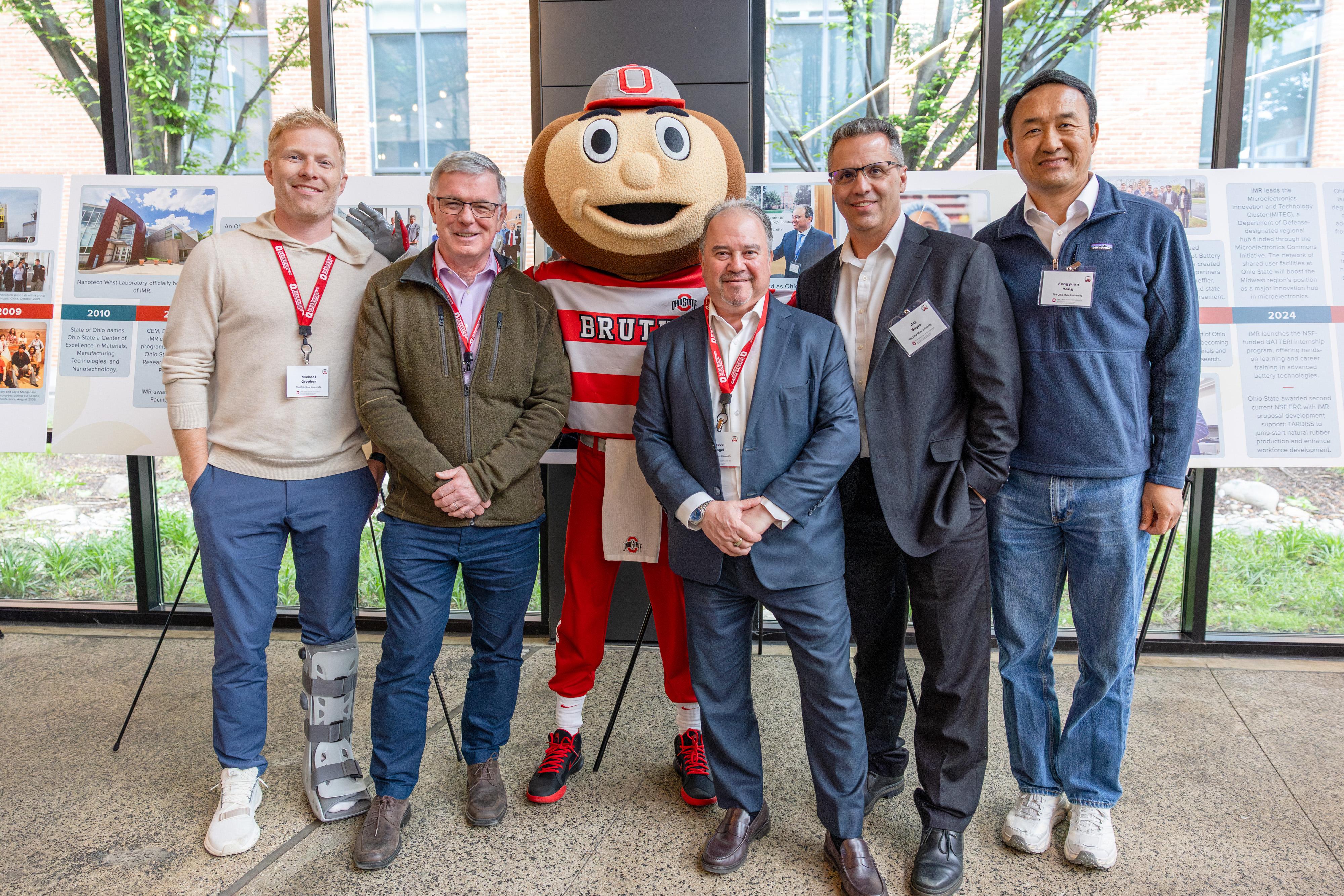 IMR leadership pose with Brutus Buckeye at MMC '26.