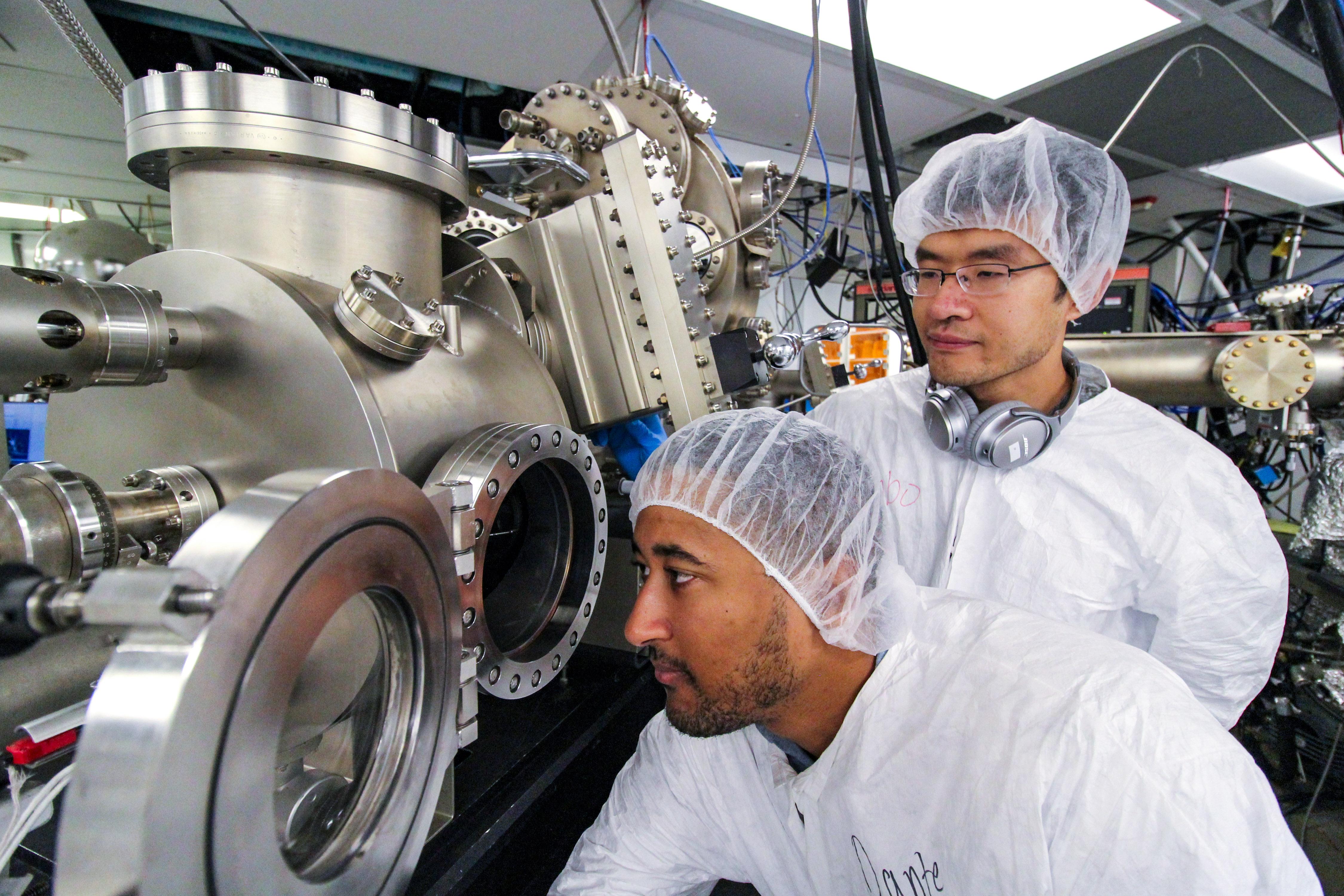 Two students working in the SEAL lab at Ohio State.