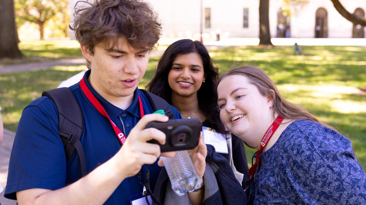 Student capturing IR images for a competition at the MIST event.