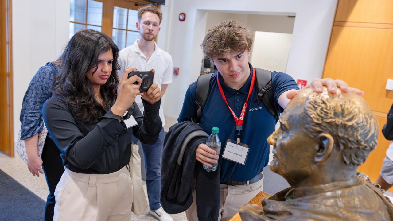 Student capturing IR images for a competition at the MIST event.